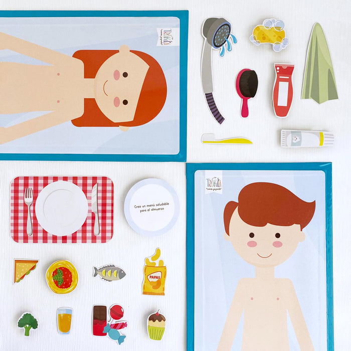 Mi cuerpo “lo quiero y lo cuido” – Juego imantado de autocuidado – desde 4 años – límites, cuidado del cuerpo y prevención